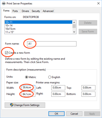 Setting up a custom user defined paper size for Epson with